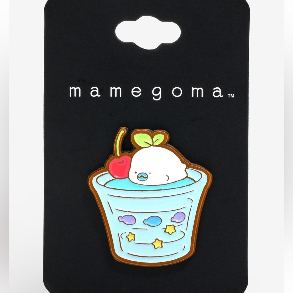 Mamegoma Cherry Drink Enamel Pin Hot Topic